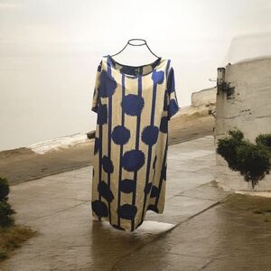 Emery Rose Blue and Beige Dress Size 2x